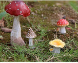 Miniature Resin Mushroom Decor for Fairy Garden – 6 PCS Colorful Mushroom Figurines, Yard Art Ornaments for Outdoor Garden, Bonsai & Terrarium Decorations (Four Set)