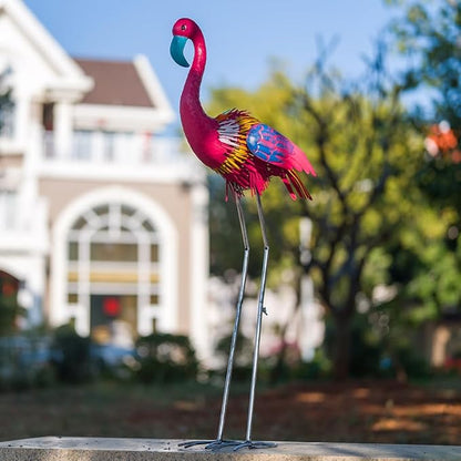 37" Flamingo Garden Statue,Metal Birds Garden Sculptures for Outside,Large Yard Art Outdoor Statue Lawn Ornaments for Home, Patio, Backyard Decor