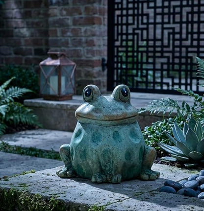 Napco Imports Decorative 3 Inch Indoor or Outdoor Sculpture Figurine Garden Statue Green Spotted Frog