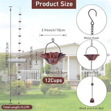 10FT Copper Lotus Rain Chain and Calla Lily Garden Stake with Bells for Outdoor Lawn Patio Decor