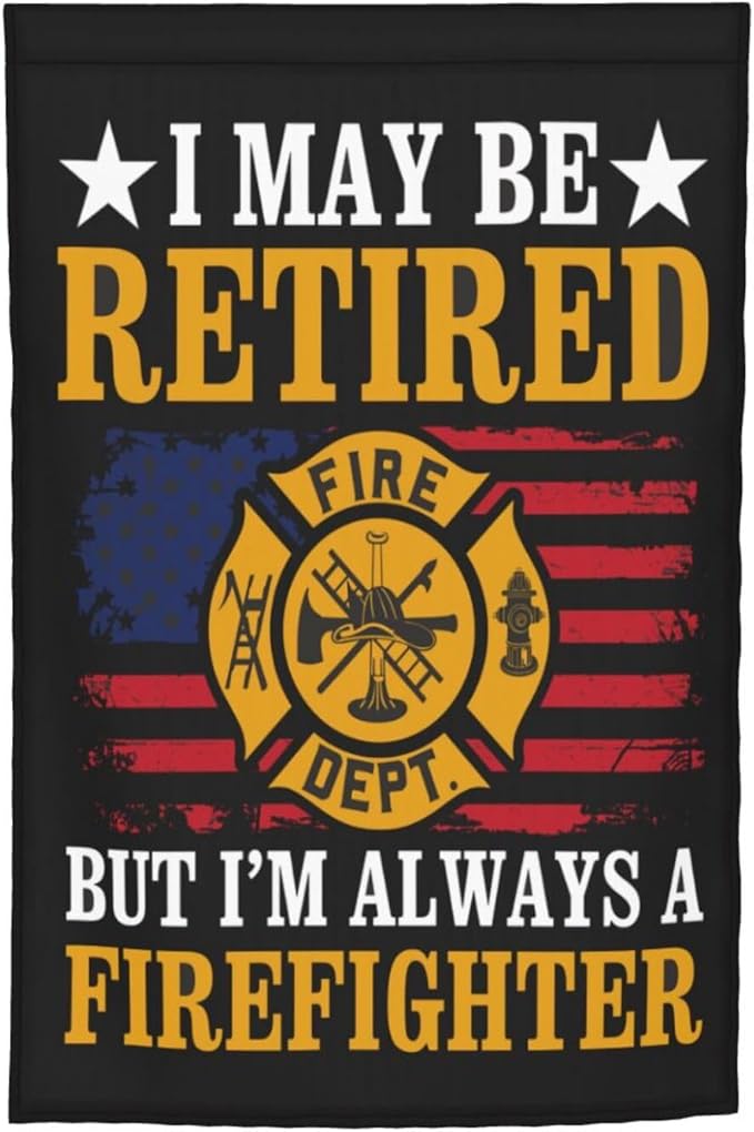 Firefighter Flag Garden Flag Double Sided Vertical 12×18 Inch Banners Double Sided For Lawn Patio Yard Garden Home Outdoor Decor -1