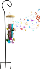Cemetery Grave Wind Chime with Shepherds Hook, Headstones Windchime for Grave, Grave Decorations Memorials Sympathy Gifts for Loss of Loved Ones