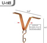 U-nitt Gutter Clip for Rain Chain Installation DIY | Gutter Adapter for Roof Downspout Chain | Water Collection | Copper Plated 2 PK, Heavy Metal, 6 X 5 inches, Adjustable, Fits 2 in Gutter Hole