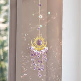 Crystal Suncatcher, Suncatchers for Windows Hanging, Sun Catchers Indoor Window, Unique Crystal Wind Chimes for Indoor & Outdoor Decoration, Gift for Sutffers Home Decor (Purple)