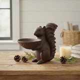 Comfy Hour 10" Squirrel with Acorn Bowl Decorative Figurine, Artisan Crafted Wildlife Statue for Outdoor Garden & Home, Rustic Bronze Style Patio Decor, Polyresin Ornament, 1 Piece
