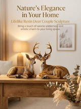 XTAPAN Doe & Buck Statue Figurines Deer Animal Sculpture Gift Home Decor,Office or Outdoor Garden Statue Woodland Decoration