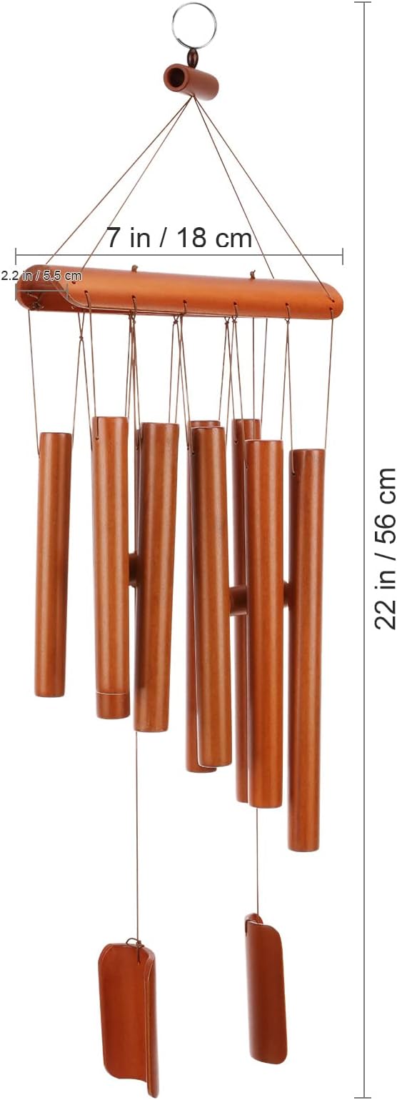 Wind Chimes Wooden Bamboo Wind Chimes with Amazing Deep Tone for Relaxation Patio Garden Home Decor