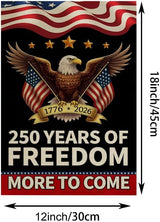 ZXvZYT 250 Years America Garden Flag,Eagle Design,USA 250th Anniversary Patriotic Design Flags Banner Double Sided Flax Outdoor Yard Decorative(12"x 18")