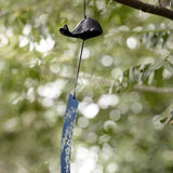 Japanese Bless Whale Small Wind Chimes Outdoor, Iwachu Cast Iron Lucky Temple Wind Bell Memorial and Sympathy Wind Chimes for Outside Good Luck for Garden, Patio, Balcony