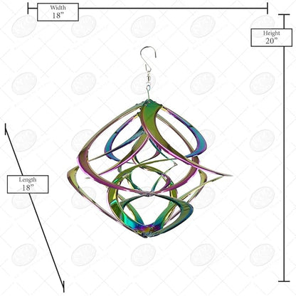 Red Carpet Studios The Original Cosmix Deluxe Helix Wind Spinner, Large 20-Inch, Triple Iridescent