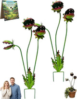 2026 Whimsical Metal Carnivorous Plant Garden Stake, Handmade 25inch Large Venus Flytrap Monster Plant Sculpture Yard Art Decor, Unique Quirky Gift for Lawn Patio Beds, Planters Decoration