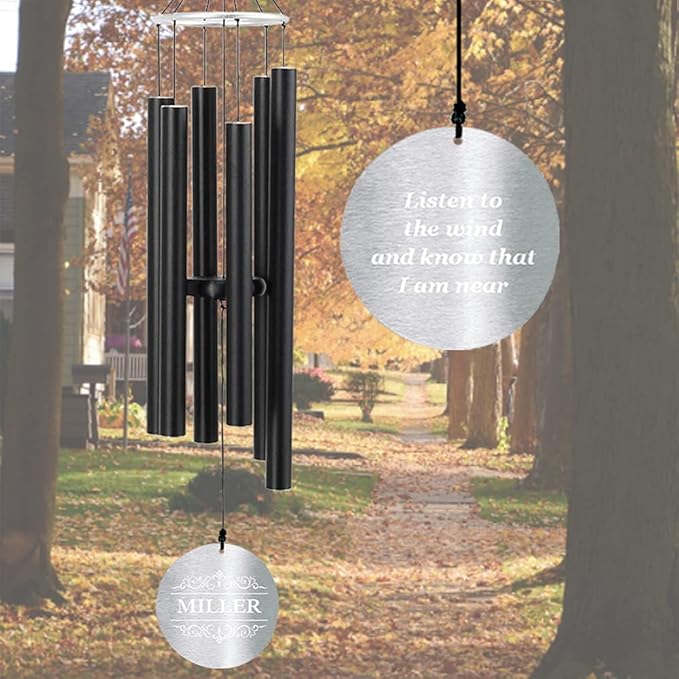 ASTARIN Personalized 30" Bereavement Wind Chimes for Outside, Memorial Gift in Remembrance of a Loved One, Sympathy Gift for Loss of Mother Father Husband, Garden Patio Decor