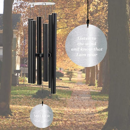 ASTARIN Personalized 30" Bereavement Wind Chimes for Outside, Memorial Gift in Remembrance of a Loved One, Sympathy Gift for Loss of Mother Father Husband, Garden Patio Decor