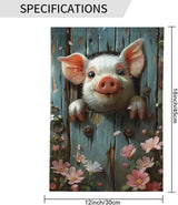 Funny Pig Garden Flags 12×18 Inch Double Sided Decorative Yard Banner Seasonal Flag for Outdoor Outside Decor