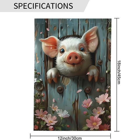Funny Pig Garden Flags 12×18 Inch Double Sided Decorative Yard Banner Seasonal Flag for Outdoor Outside Decor