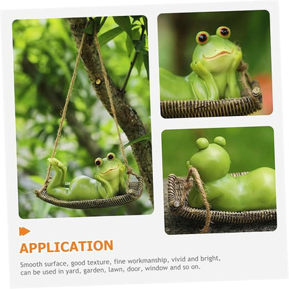 UPKOCH Adorable Hanging Frog Ornament Resin Garden Frog Figurine for Outdoor Decor for Tree Decoration Unique Garden Frogs Statue Charming Home Accent