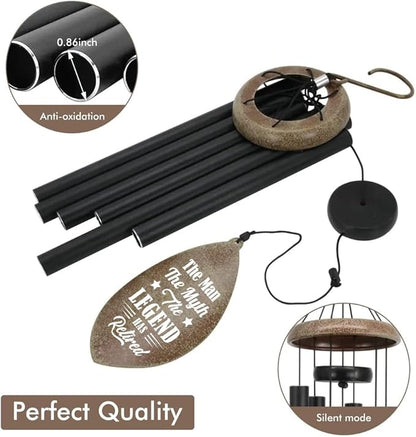 ASTARIN Personalized Happy Retirement Gift, Custom Name Retirement Wind Chimes for Women Men, 35" Large Deep Tone Wind Chime Retire Gifts for Co-Workers Boss Friends Parents(Produced in USA)