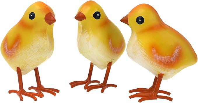 Shorayn Rooster Decor Metal Chicken Yard Art Garden Chick Statues Outdoor Figurines Easter Decoration,Set of 3