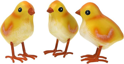 Shorayn Rooster Decor Metal Chicken Yard Art Garden Chick Statues Outdoor Figurines Easter Decoration,Set of 3