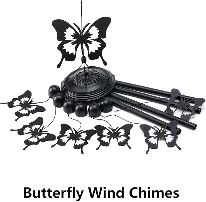 Butterfly Wind Chimes for Outside, Butterfly Gifts for Women Men Mom Grandma Birthday, 37" Windchimes Hanging Outdoors Garden Decor, Home Patio Garden Porch Yard Decorations