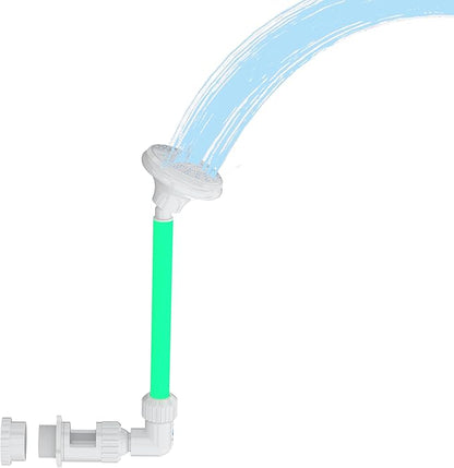 Pool Fountain for Above & Inground Pools – 360° Adjustable Pool Waterfall, Pool Sprinkler Fountain with 4 Spray Modes, Green Glow-in-The-Dark Riser – Swimming Pool Cooler & Pool Accessories