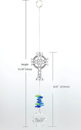 Celtic Cross Hanging Decor Christmas Ornaments Crystals Prisms Sun Catcher for Window, Garden, Yard, Patio - Birthday Gifts for Friend & Family