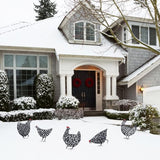 AOZITA 5 PCS 13 inch Metal Chicken Yard Art Garden Decorative Stake Hollow Out Rooster Animals Silhouette Statue Decor, Pathway, Floor, Garden, Lawn, Outdoor Decoration