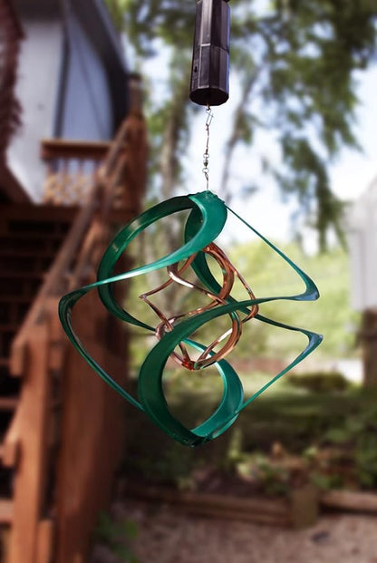 Red Carpet Studios The Original Cosmix Deluxe Helix Wind Spinner, Medium 14-Inch, Double Green &Copper
