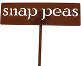 Classic Metal Garden Markers 19 Inches Tall (snap peas, Naturally Rusted)