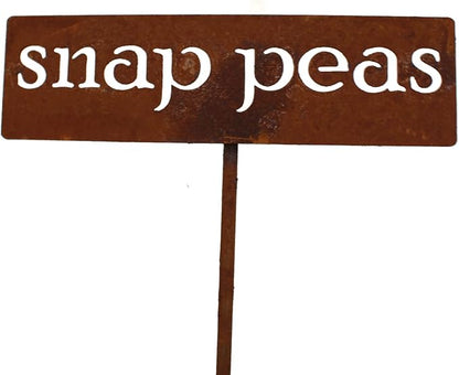 Classic Metal Garden Markers 19 Inches Tall (snap peas, Naturally Rusted)