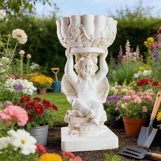 Decorative Roman Column Pedestal, English Rosette Indoor Outdoor Sculptural Garden Plinth Base Statue Riser, Weatherproof Sturdiness Plinth Base Statue Riser for Statues, Flower Pots, Decor, Cast Stone Resin (1449)