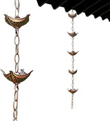 Rain Chain Copper Imitation for Gutters 3.3ft with 5 Cups Easy Install Catcher Outside Courtyards Replacement Downspout B