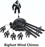 Bigfoot Wind Chimes for Outside/Indoors, Bigfoot Gifts for Women Mom Grandma, Aluminum Tubes Windchimes S Hook, 37" Wind Chime Hanging Decor for Home Patio Garden Porch Yard (Black-Bigfoot)