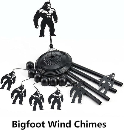 Bigfoot Wind Chimes for Outside/Indoors, Bigfoot Gifts for Women Mom Grandma, Aluminum Tubes Windchimes S Hook, 37" Wind Chime Hanging Decor for Home Patio Garden Porch Yard (Black-Bigfoot)