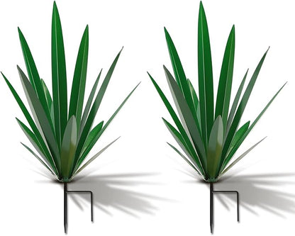 Homight Large Agave Sculpture Rustic Metal Agave Plant Outdoor Interior Decoration Outdoor Lawn Decoration Yard Wooden Posts Matching Garden Suitable for Patio