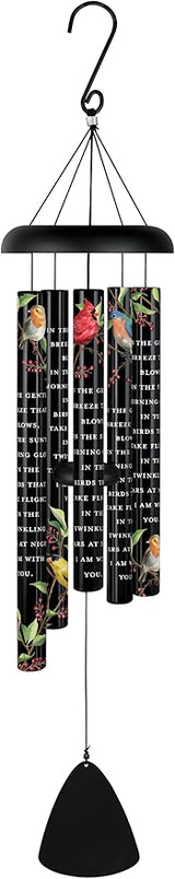 Carson 38" 'with You' Bird Wind Chime - Bereavement Chime - Cardinal Windchime for Outdoor Decor - Garden Patio Porch