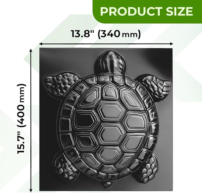 Turtle Stepping Stone Mold Garden Concrete Mold Cement Plastic ABS 2mm - Tortoise Mould for Cement - Paving DIY Turtle Garden Stone Path Form