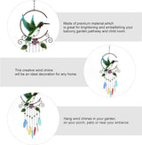 Wind Chimes Hummingbird, Garden Glass Colorful Wind Chimes for Home, Party, Festival Decor, Garden Decoration Indoor/Outdoor, Lifelike Hummingbird Bell Deep Tone Style