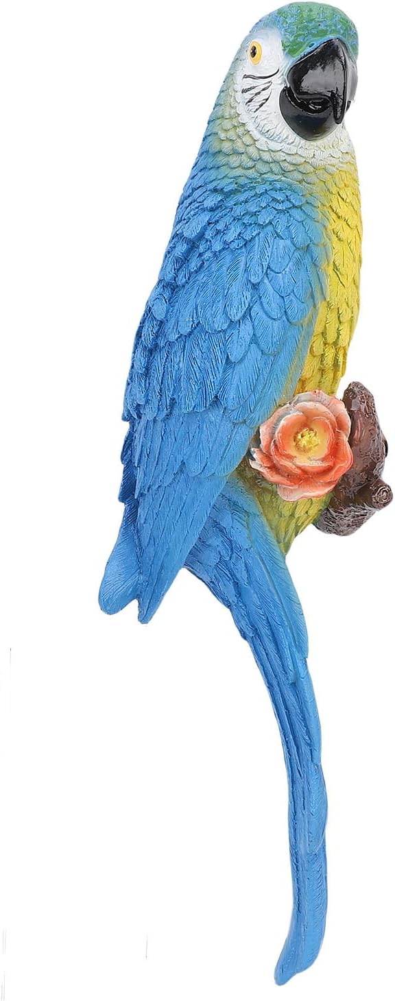 Sculpture, Carving Weather Proof Decor Ornaments with Vibrant Colors, for Garden Balcony Patio Indoor (Left Blue)