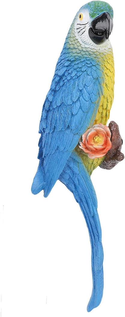Sculpture, Carving Weather Proof Decor Ornaments with Vibrant Colors, for Garden Balcony Patio Indoor (Left Blue)