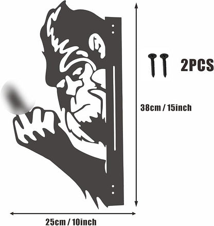 Peaking a Bo Off Bigfoot Animal Metal Sign Art Ornament,Peeping Animal Wall Art Ornament Bigfoot Peeping Around Signs Sasquatch Yard Decor