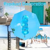 23.6 inch Capiz Shell Wind Chime Outdoor Indoor Hanging, Blue Shell Wind Chimes for Outside, Crystal Wind Chime Pendant, Handemade Gift for Housewarming