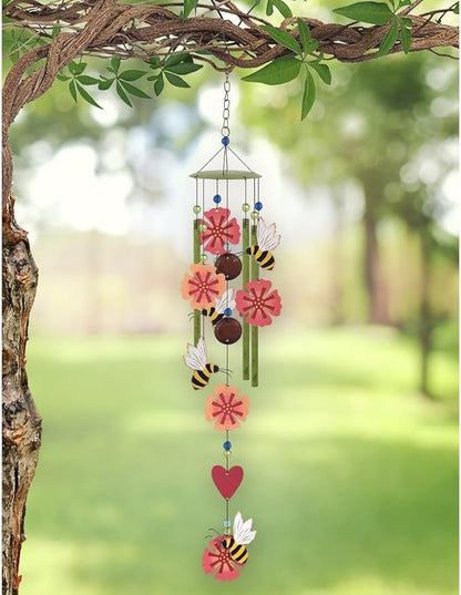 Sunset Vista Designs 93464 Country Garden Wind Chime, Bee-Flower