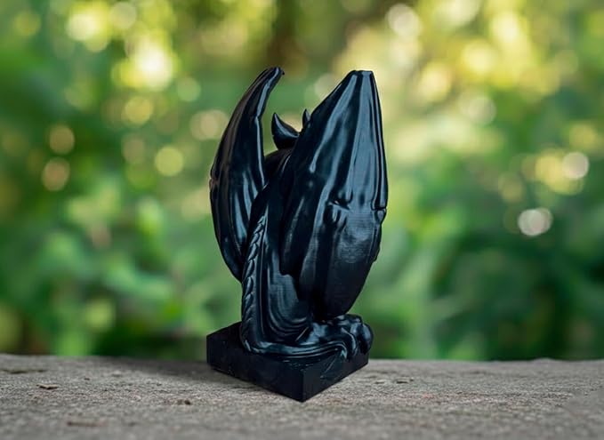 OLOMA Gothic Gargoyle Statue for Garden and Patio Architectural Decor Heavy Stone Sculpture with Detailed Classic Design Weather Resistant Outdoor Indoor Patio Lawn Entryway Accent