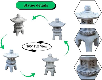 Asian Pagoda Figure Conrete Oriental Lantern Decoration Outdoor Sculpture Yard Chinese Style Zen Garden Ornament Front Door Japanese Figure