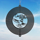 Personalized Goldfinch Metal Wind Spinner, Custom Hanging Decoration for Outdoor Spaces, Kinetic Bird Art, Nature Gift (Goldfinch Garden Wind Spinner)