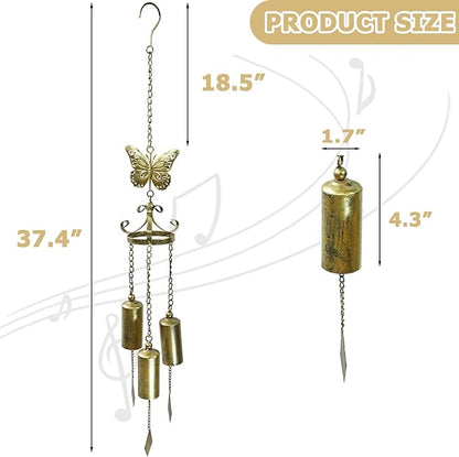 Outdoor Wind Chimes, Butterfly Wind Chimes, cast Iron Craft. for Terrace Garden Decoration, Home Gifts.