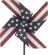 Regal Art & Gift Americana Pinwheel Spinner Stake, Patriotic Metal Wind Sculpture, Weather-Resistant Decorative Kinetic Yard Art for Outdoor Garden and Lawn – Stripe