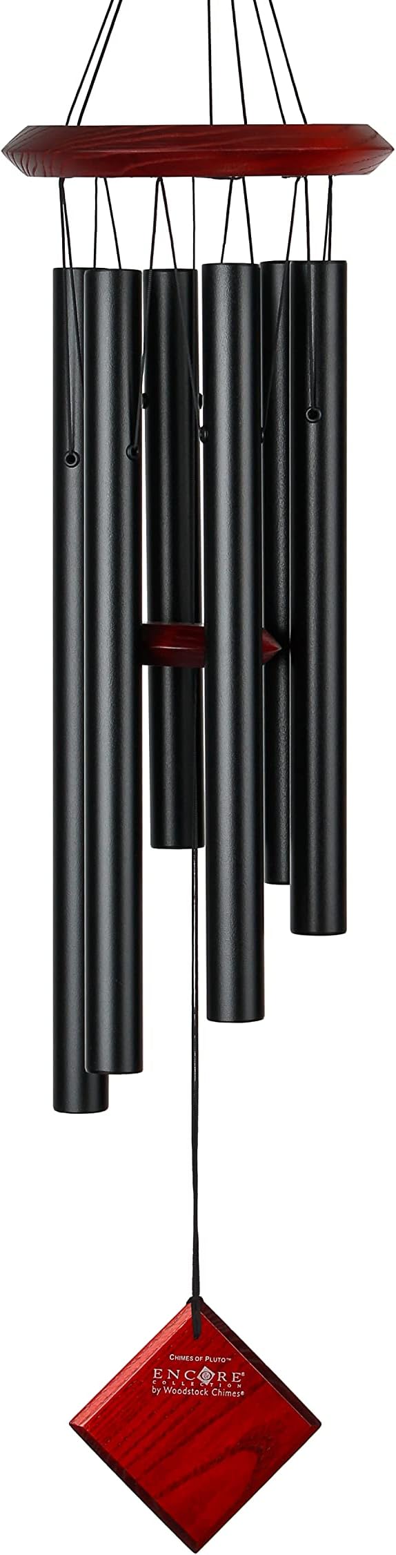 Woodstock Chimes Pluto Wind Chime for Outside 27" Black Small, Light Airy Sound for Outdoor Garden, Patio, Porch Decor, Encore Collection DCK27