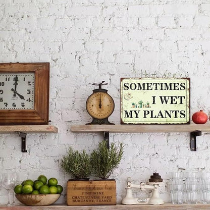 YOYI ART Sometimes I Wet My Plants Sign - Funny Patio Garden Decor for Outside, Vintage Metal Tin Signs for Garden, Patio, Outside, Backyard and Farmhouse Wall Decor Art, Plant Lover Gift, 12 x 8 inch